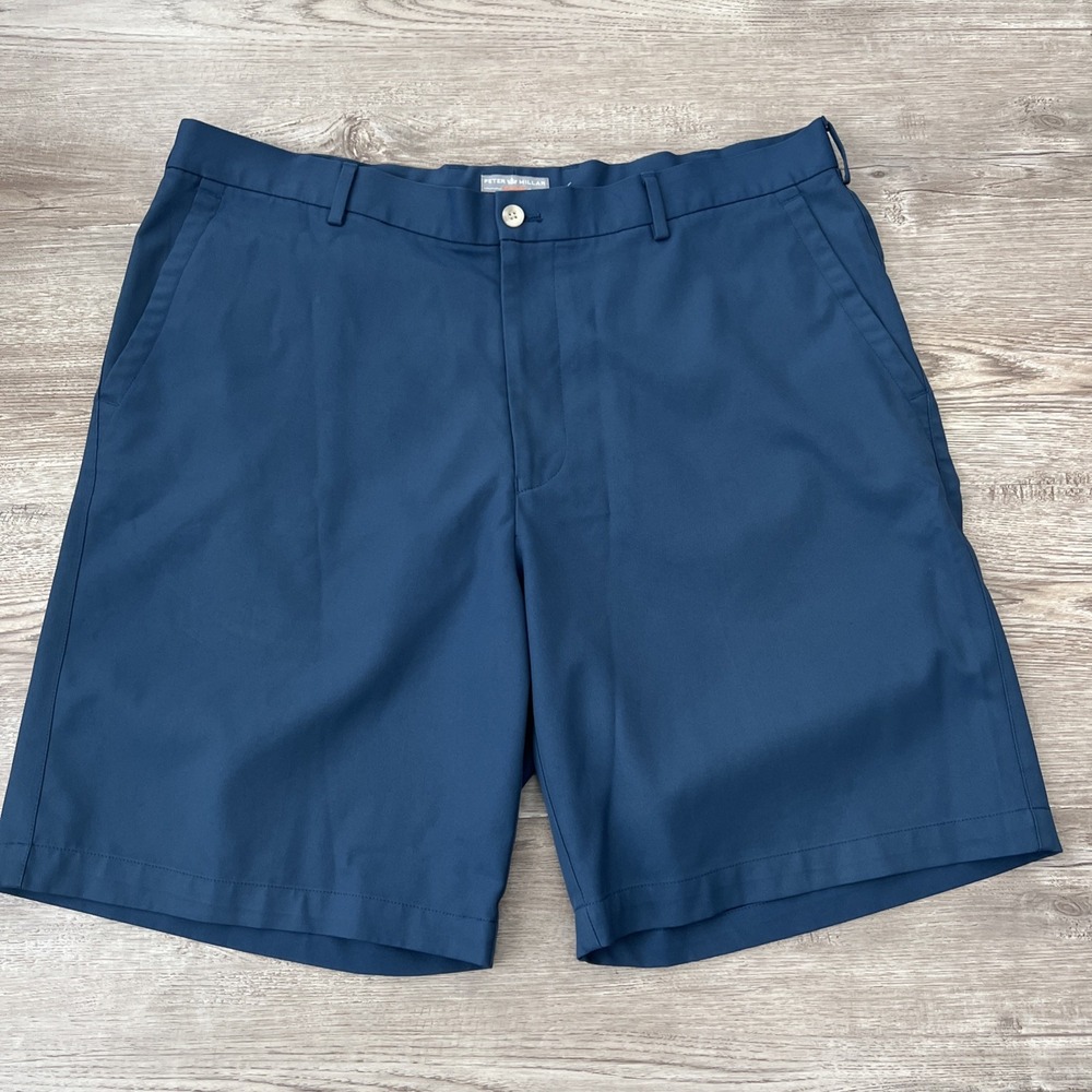 Peter Millar Wicking Performance Shorts Mens 38 Blue 9" Inseam